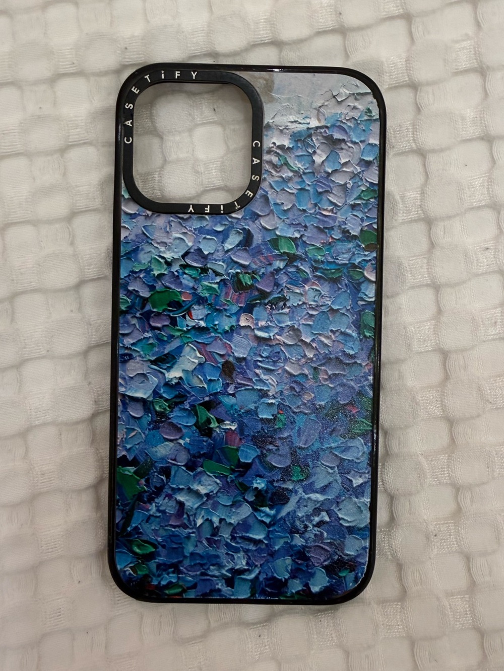 Casetify Blue Paint Flowers Texture Art Phone Case iPhone 16 Pro Max